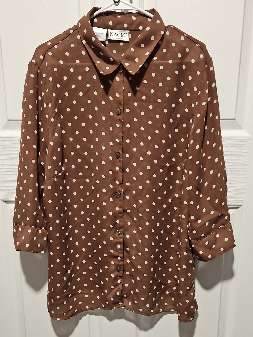 NAOMI Brown Polka Dot Blouse
